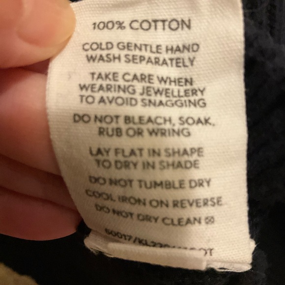 Sweater 100% cotton oversized V neck black or navy - Picture 4 of 4